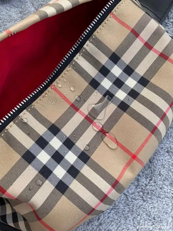 Official First Bag Ru Check Bum Bonded Cotton Medium Bag BURBERRY Vintage 0607